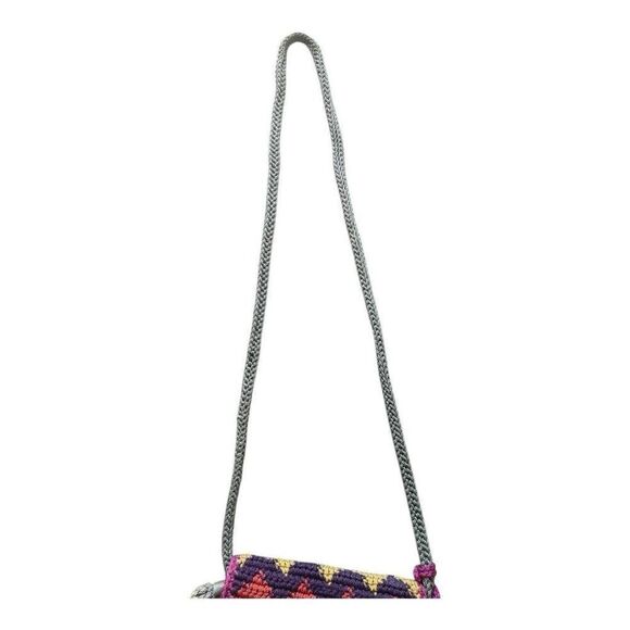 The Sak Multicolored Chevron Design Crochet Bohemian Coquette Crossbody Bag EUC - Picture 4 of 10